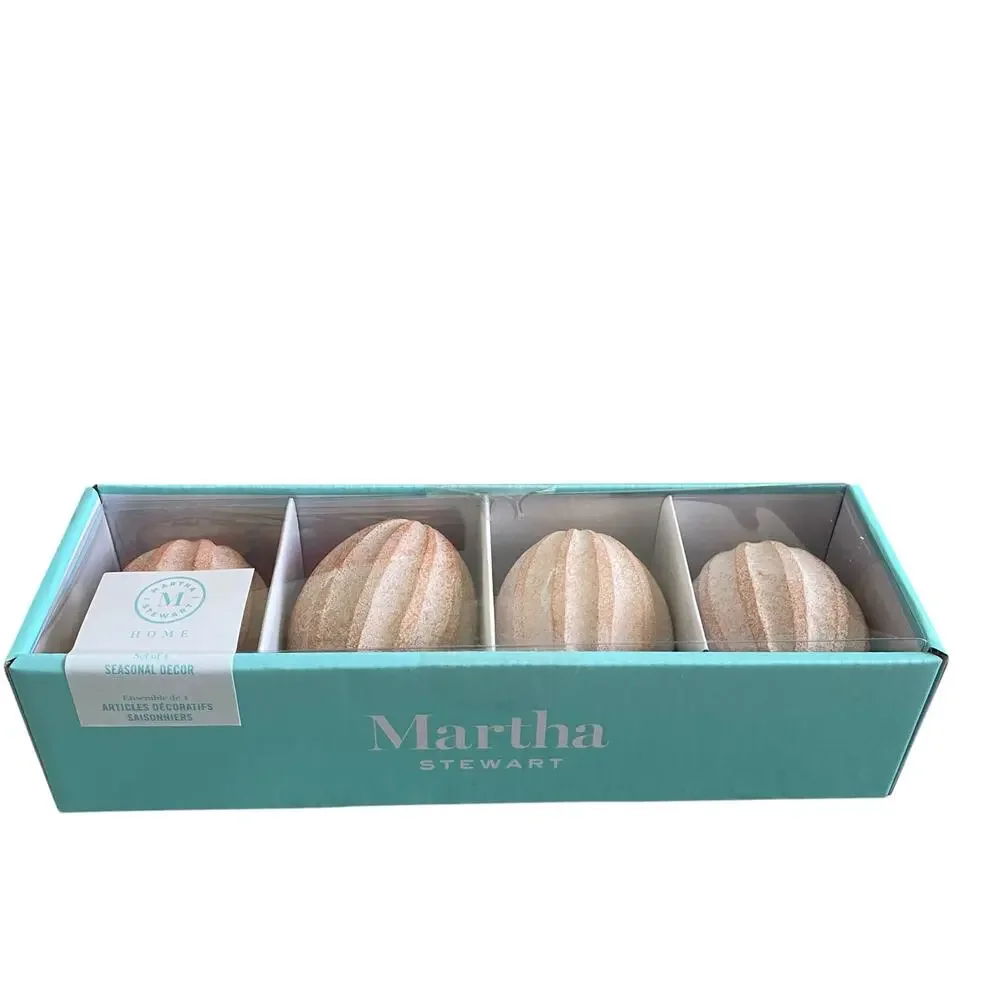 Martha Stewart Pink Terracotta Resin Eggs Set of 4 Easter Spring Decor New